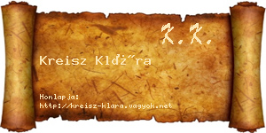 Kreisz Klára névjegykártya